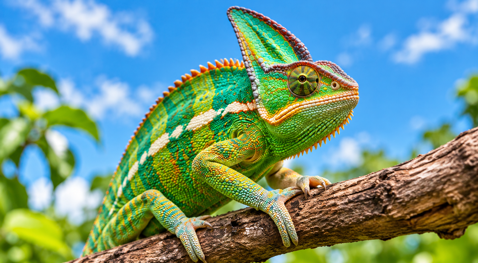 Chameleon on a branch